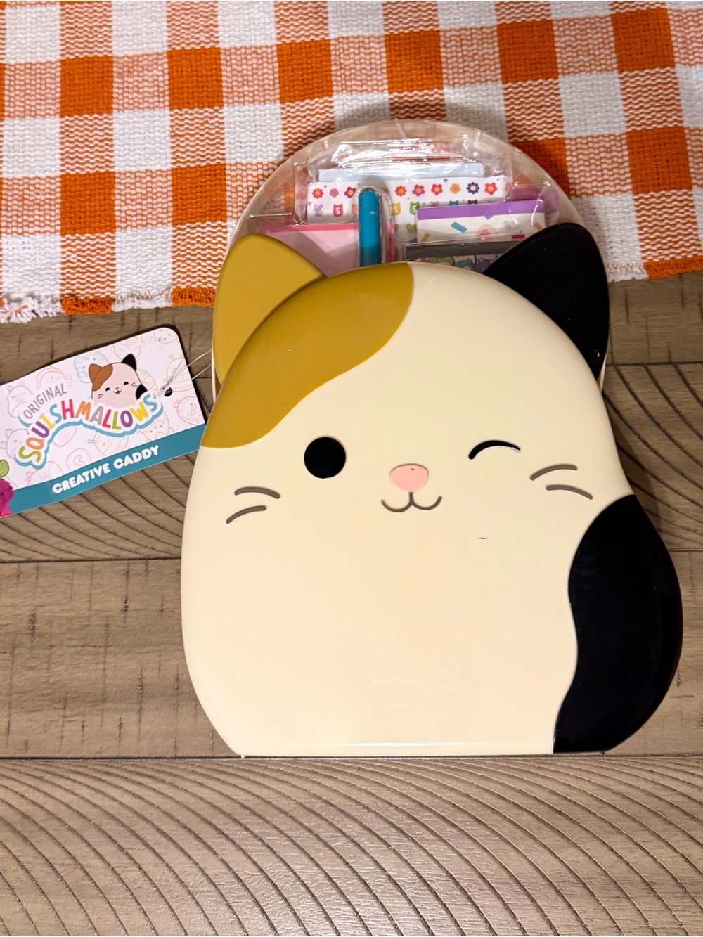 Squishmallows Cat Creative Caddy - Cream, Yellow & Black